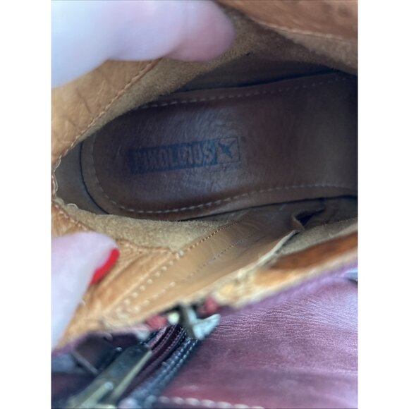 PIKOLINOS Le Mans Burgundy Wine Leather Ankle Boots EU 39 US 8.5 - 9 Western - Picture 9 of 9